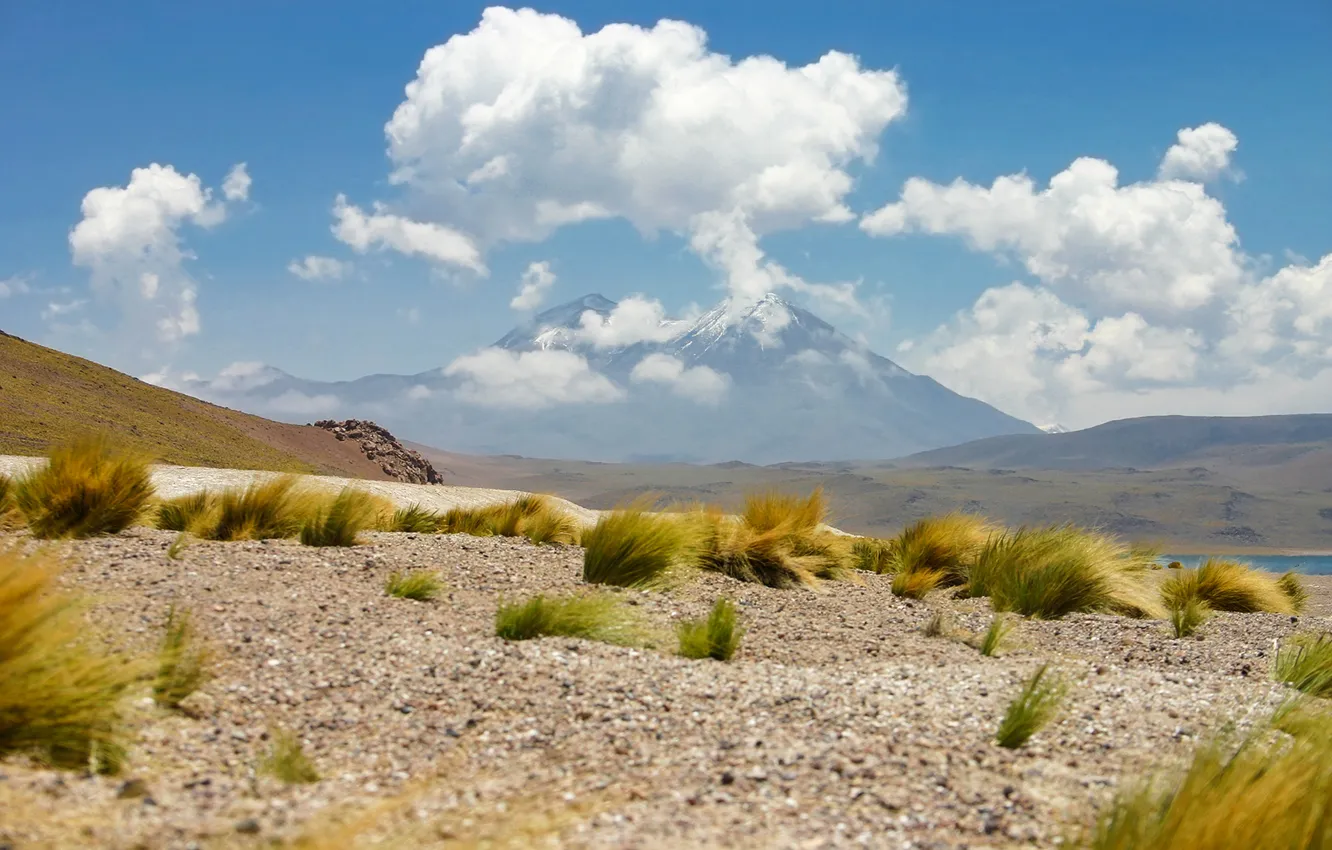 Photo wallpaper rock, desert, cloud, mountain, sand, chile, atacama