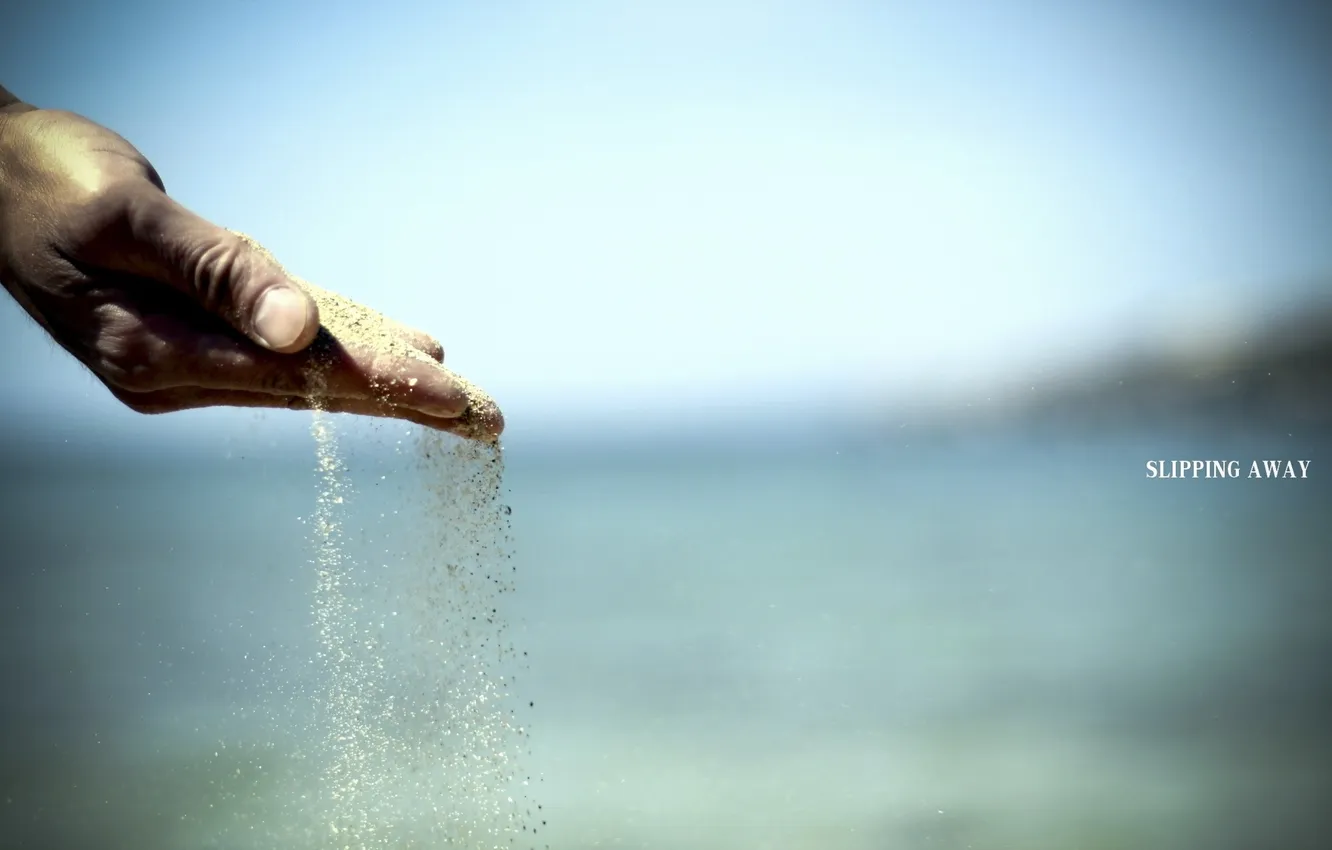 Photo wallpaper sand, time, hands