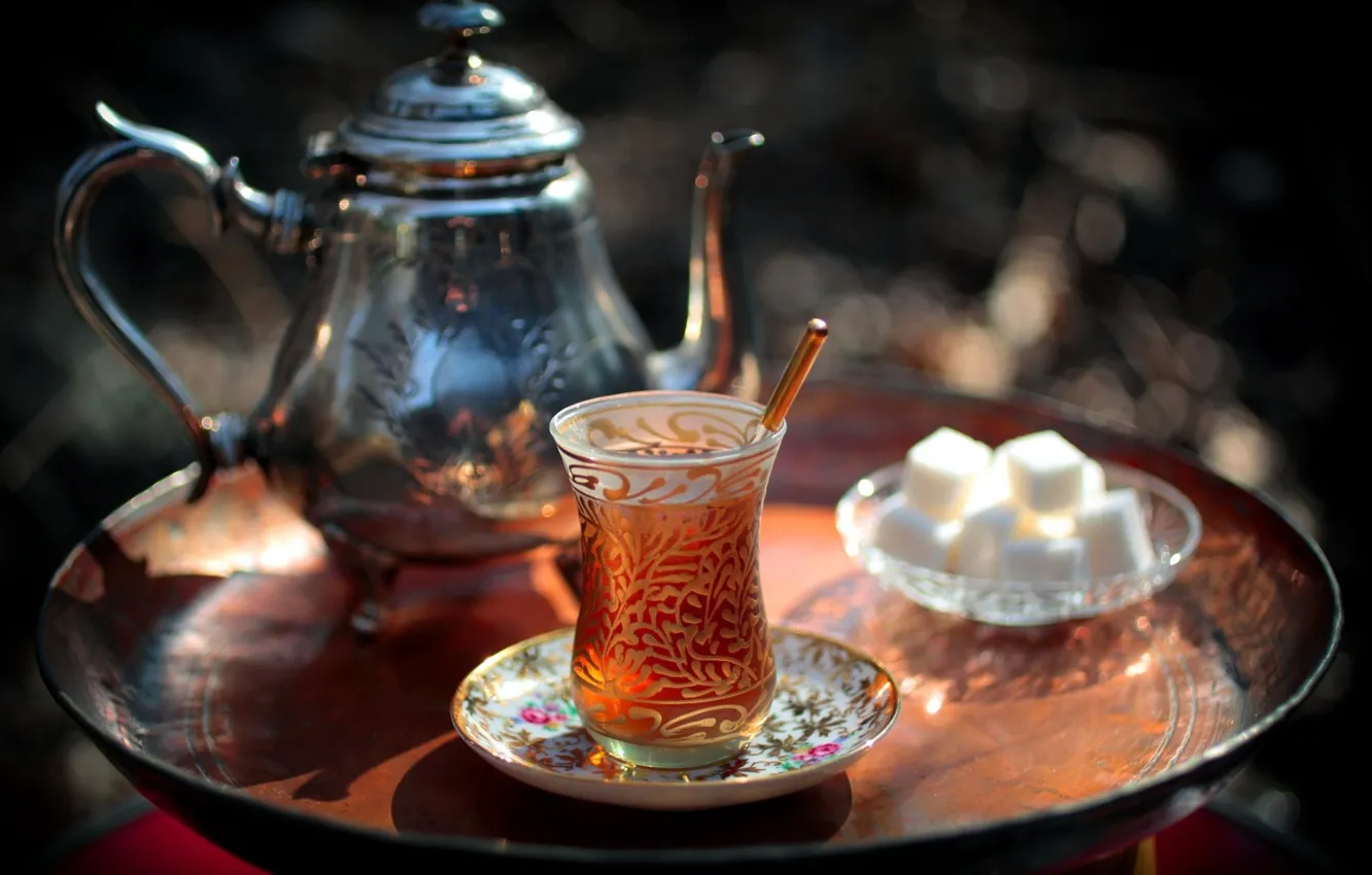 Photo wallpaper tea, sugar, Turkish