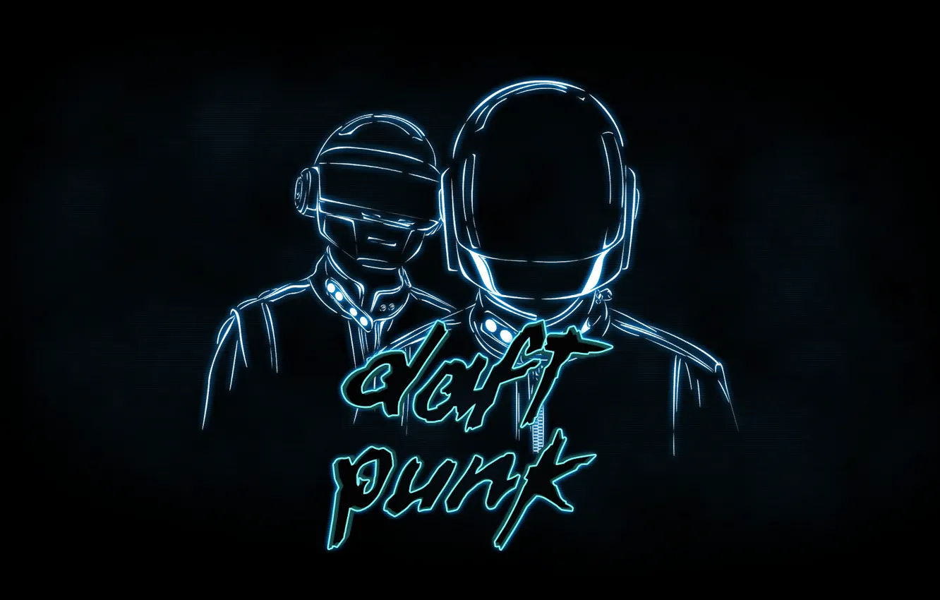Photo wallpaper silhouette, helmet, Daft Punk, TRON Version, helmets
