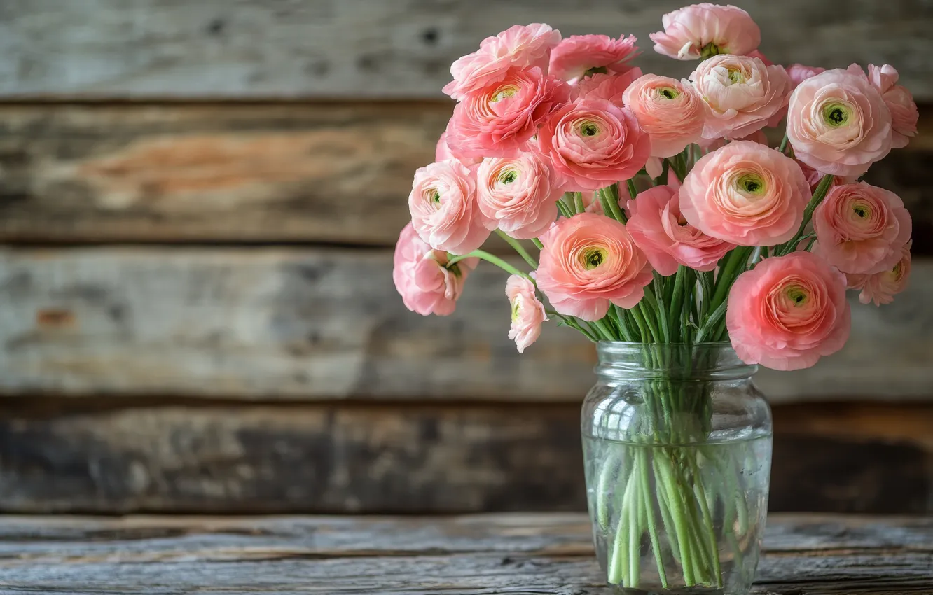 Photo wallpaper flowers, bouquet, vase, AI art, neural network