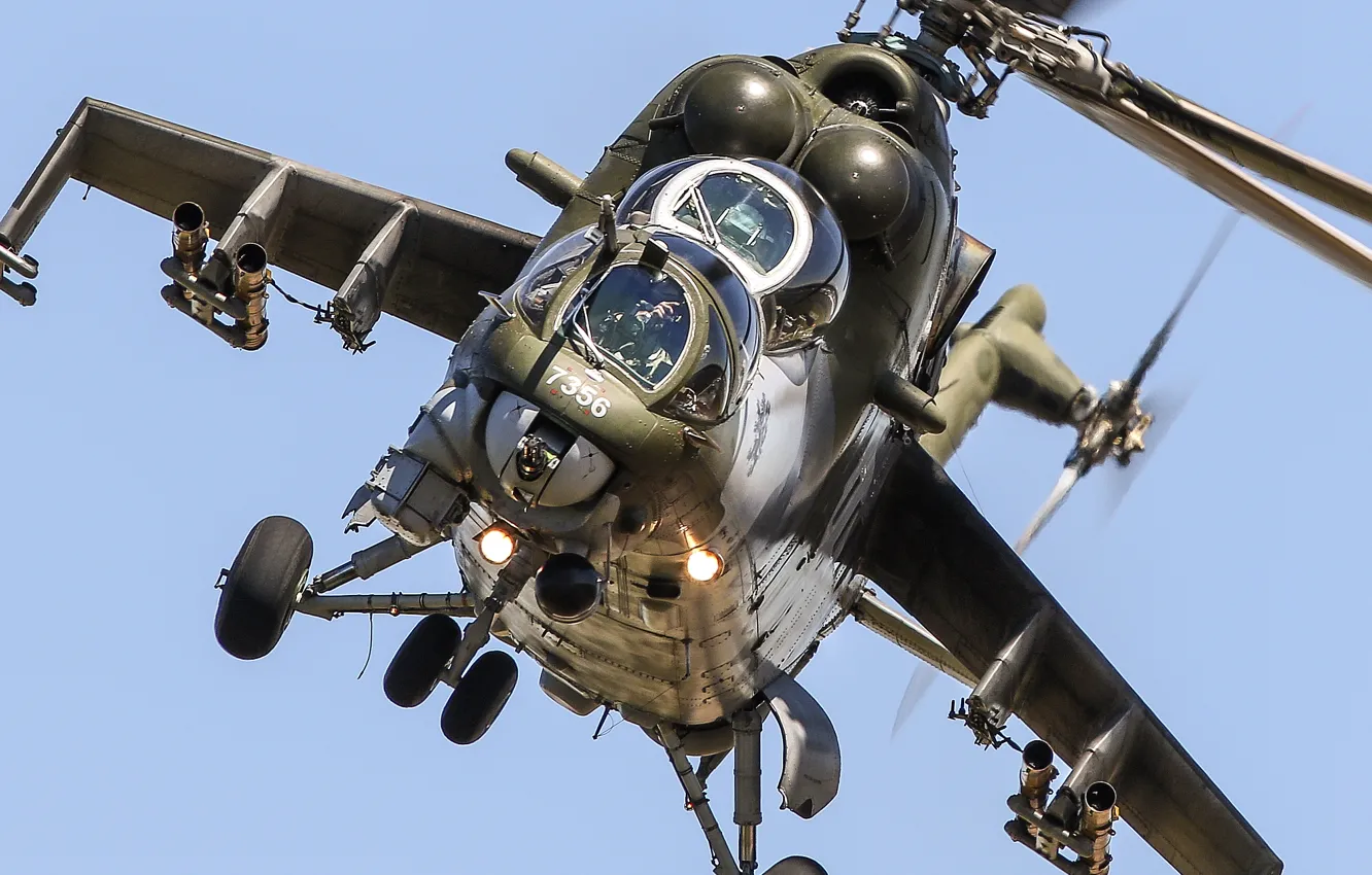 Photo wallpaper flight, helicopter, Mi-35, shock