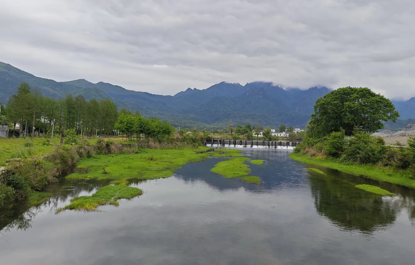 Photo wallpaper China, Green mountains, green water, Mount Huangshan