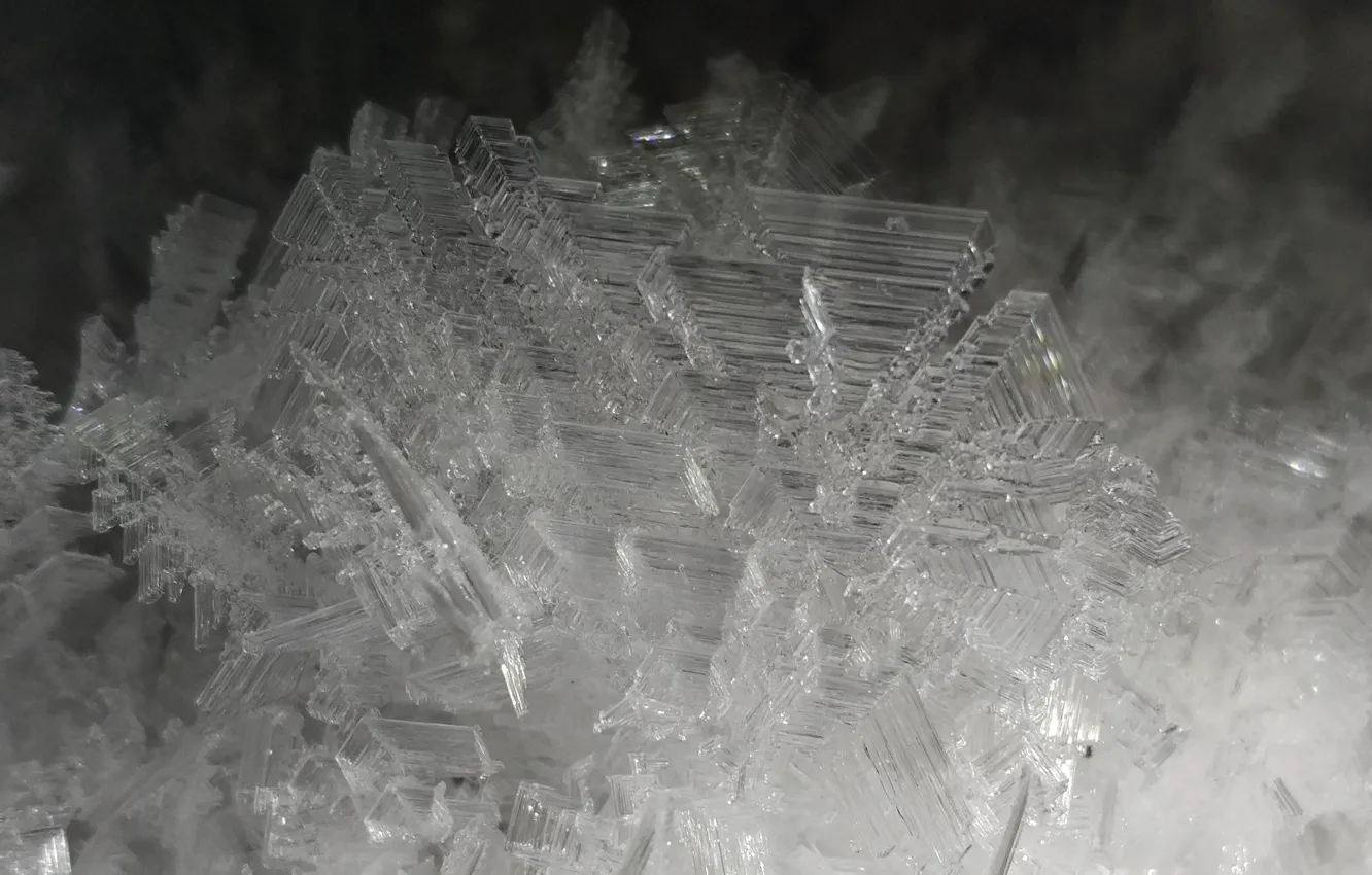 Photo wallpaper snow, snowflakes, crystals