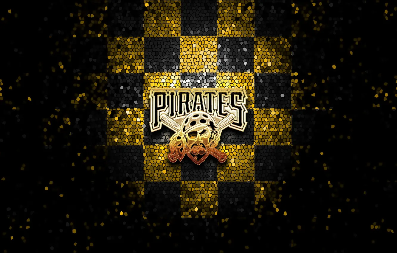 Photo wallpaper wallpaper, sport, logo, baseball, glitter, checkered, MLB, Pittsburgh Pirates