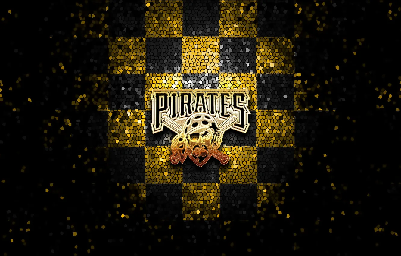 Photo wallpaper wallpaper, logo, Sport, baseball, glitter, checkered, MLB, Pittsburgh Pirates