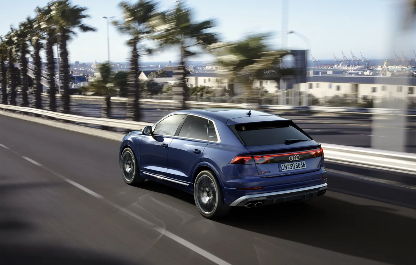 Photo wallpaper car, Audi, road, SQ8, Audi SQ8 TFSI