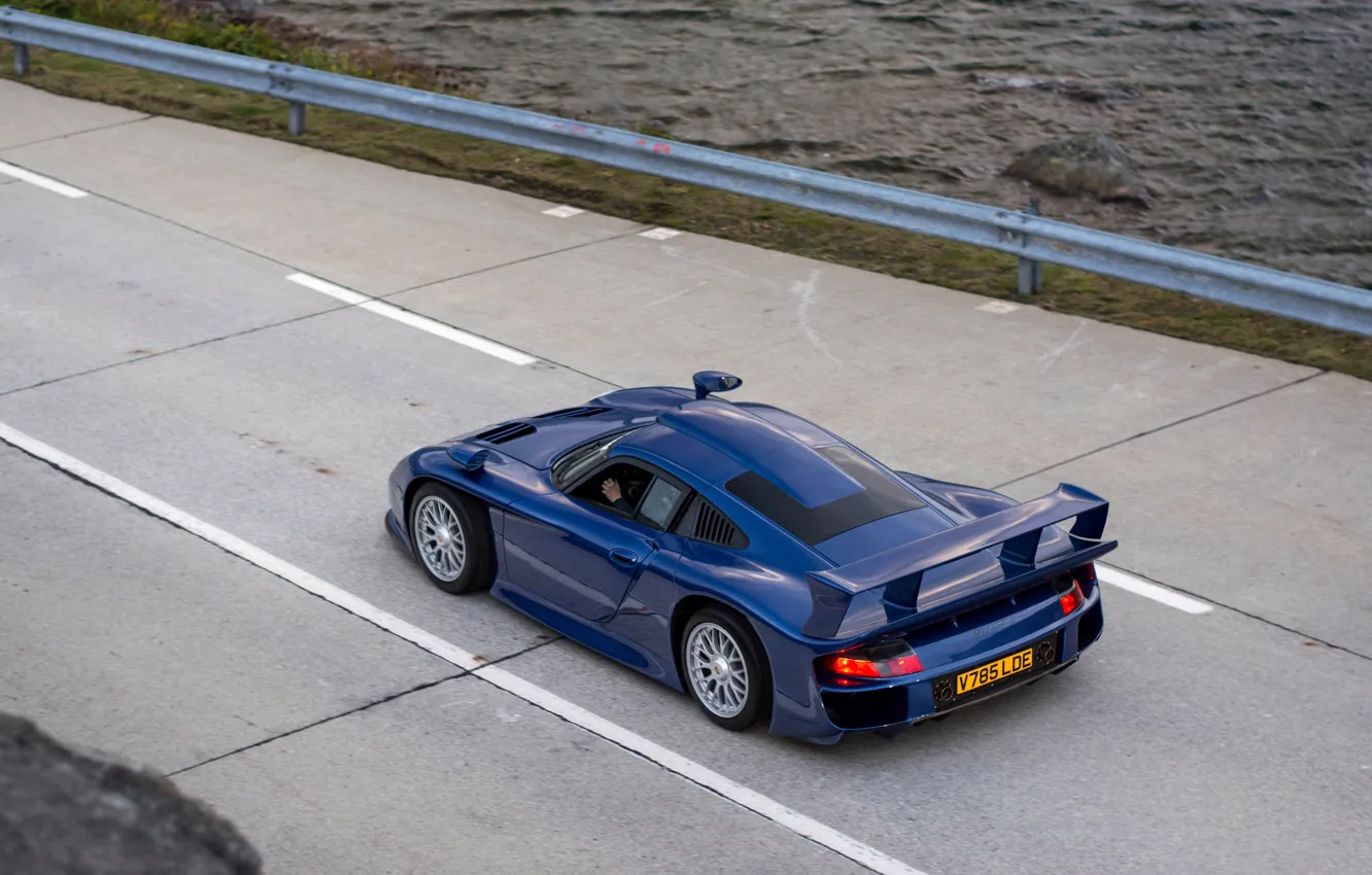 Photo wallpaper Road, Porsche, Porsche 911, Drives, 1997, Sports car, GT1, Porsche 911 GT1