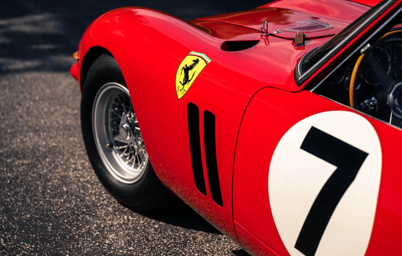 Photo wallpaper Ferrari, close-up, 1962, 250, Ferrari 250 GTO, Ferrari 330 LM