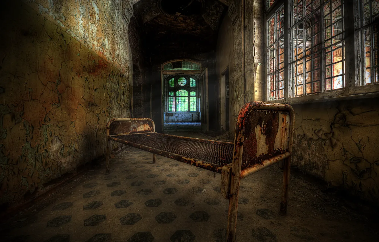 Photo wallpaper background, bed, window