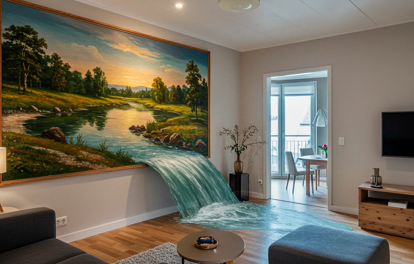 Photo wallpaper water, river, art, apartment