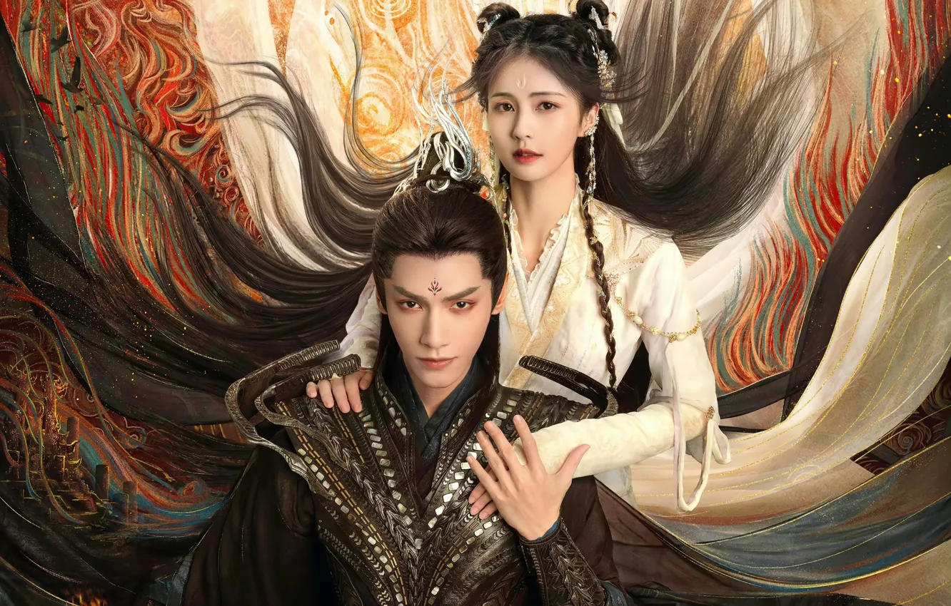 Photo wallpaper girl, China, guy, God of war, drama, The light ashes of the moon, Till The …