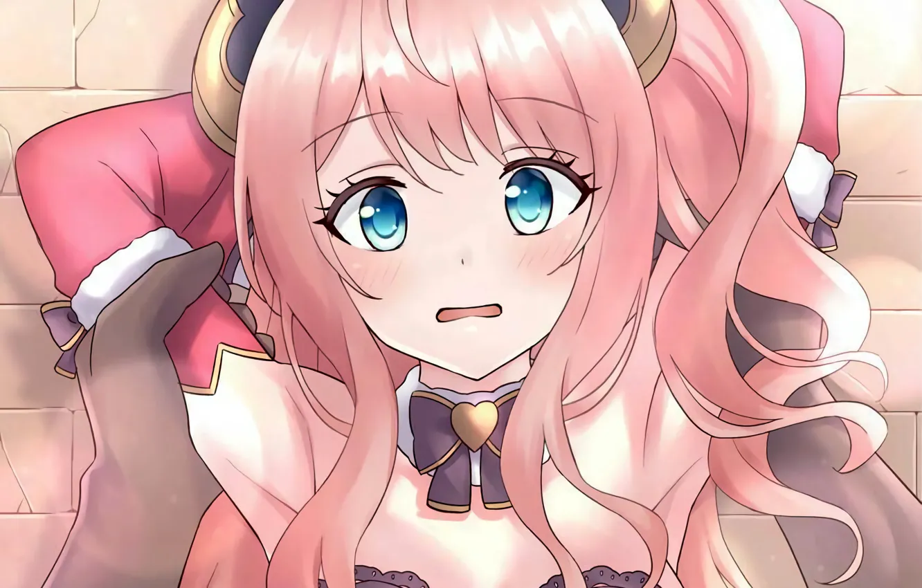 Photo wallpaper girl, sexy, cleavage, long hair, boobs, anime, beautiful, pretty