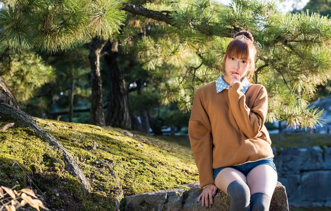 Photo wallpaper summer, girl, face, legs