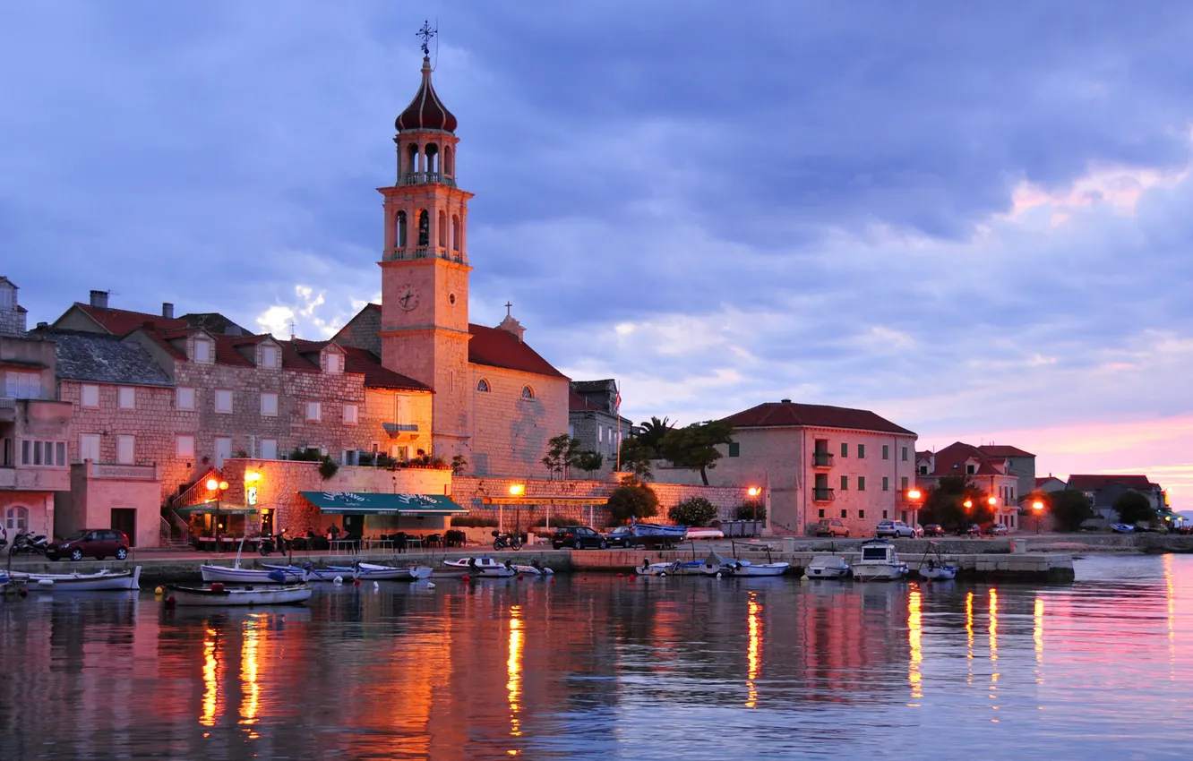 Photo wallpaper harbour, Croatia, Dalmatia