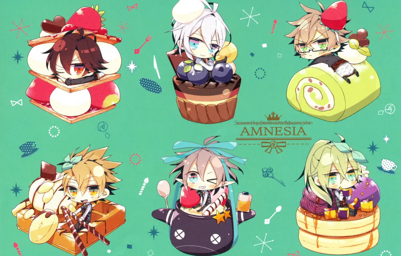 Photo wallpaper berries, sweets, cake, guy, Amnesia, Shin, Orion, Amnesia