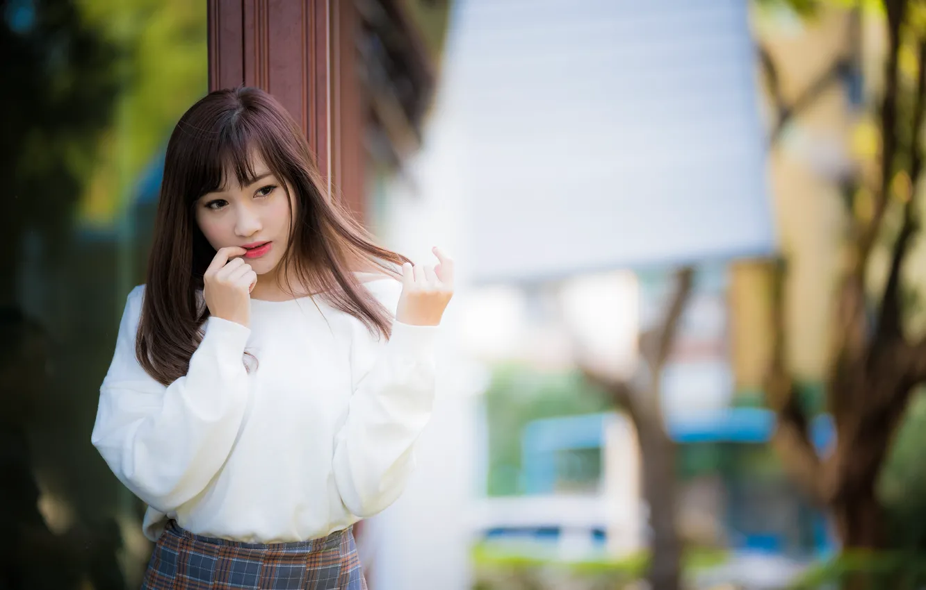 Photo wallpaper girl, Asian, cutie