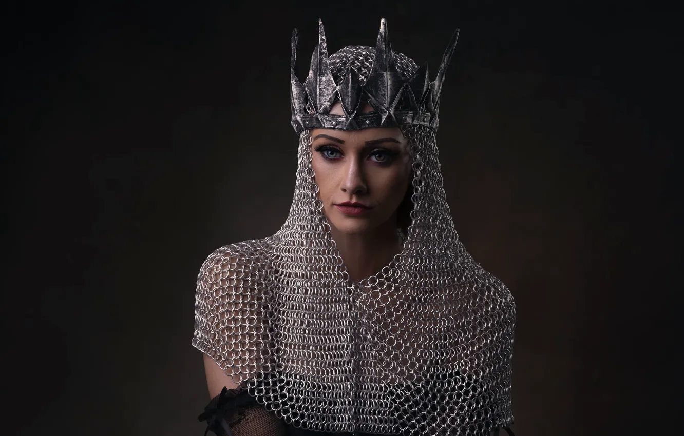 Photo wallpaper girl, portrait, crown