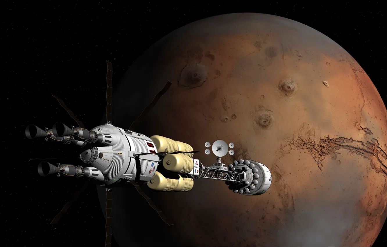 Photo wallpaper space, rendering, fiction, space, NASA, fantastic, Mars, namber One