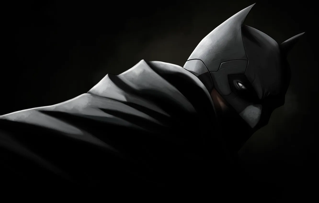 Photo wallpaper look, mask, costume, cloak, Batman, Bruce Wayne