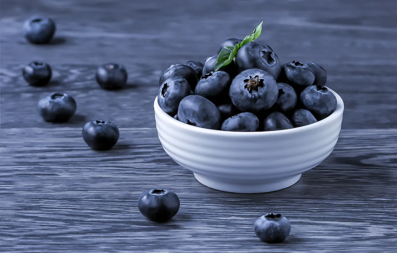 Photo wallpaper berries, food, blueberries, Cup