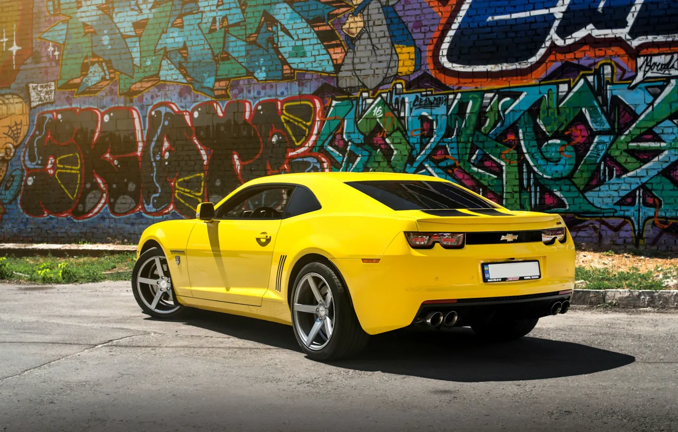 Photo wallpaper Chevrolet, Muscle, Camaro, Car, Yellow, Chevrolet Camaro