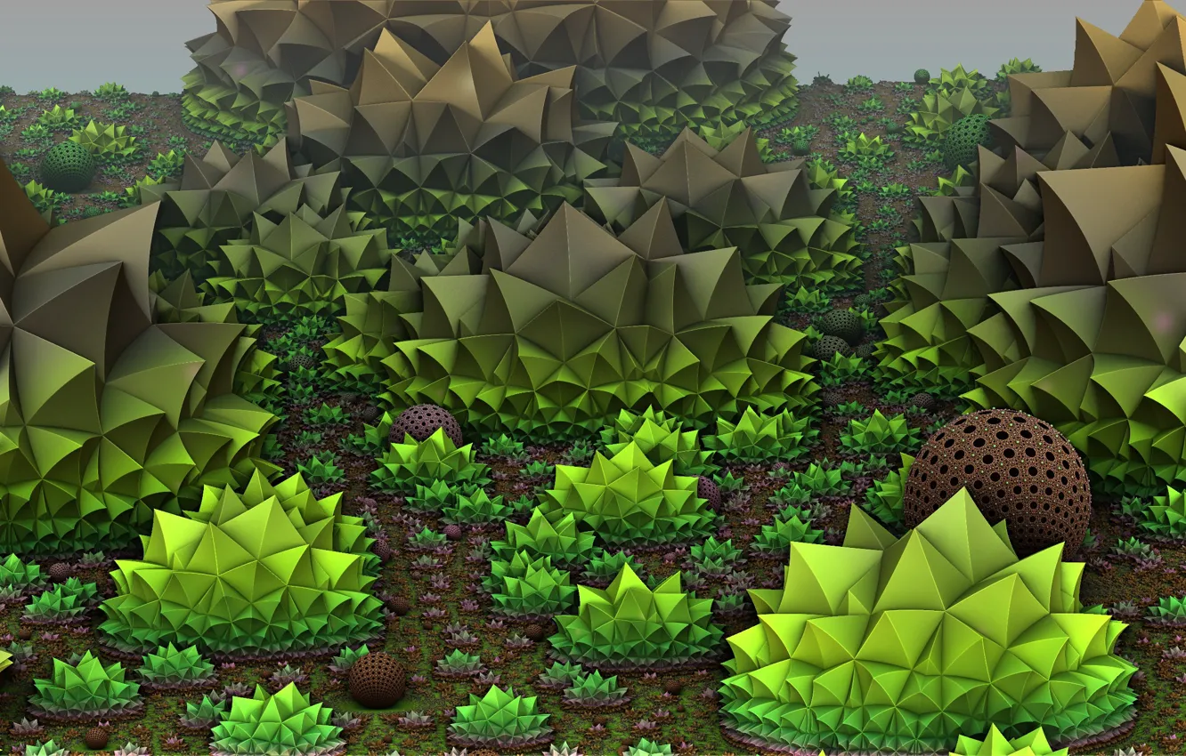 Photo wallpaper greens, spikes, the bushes