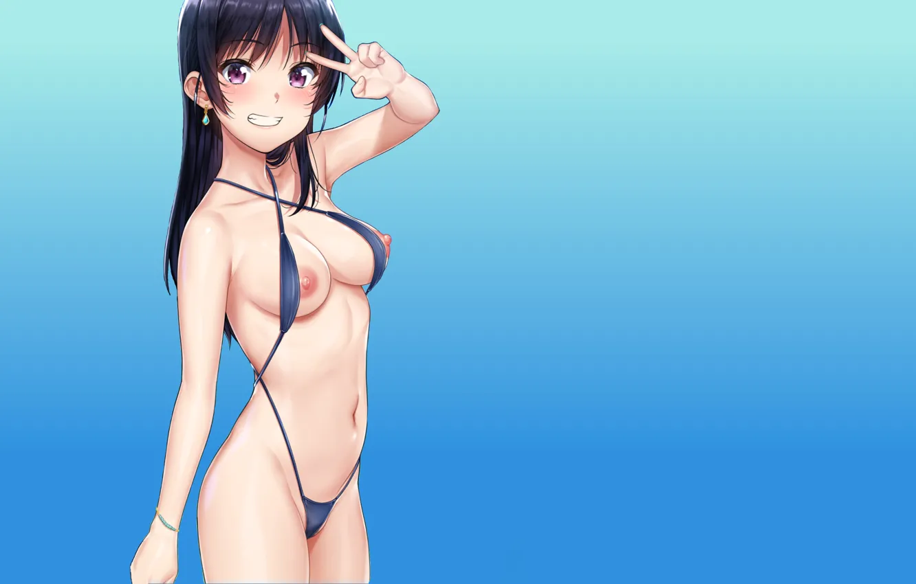 Photo wallpaper kawaii, girl, sexy, Anime, boobs, breasts, cute, bikini