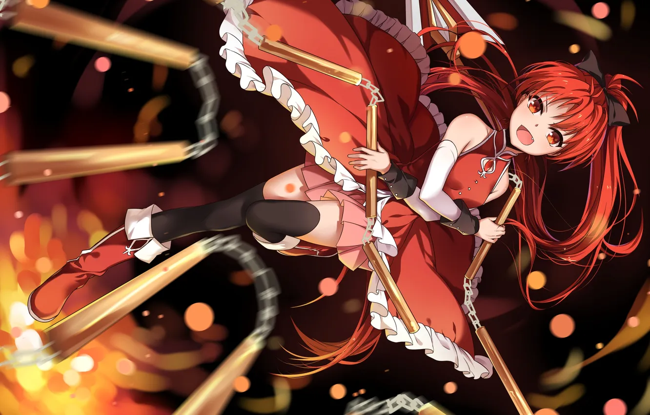 Photo wallpaper girl, weapons, anime, art, mahou shoujo madoka magica, Girl Madoka, sakura kyouko, Transistor