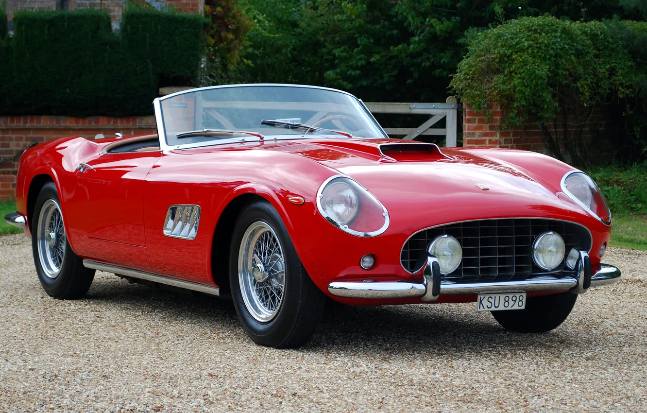 Photo wallpaper red, convertible, chrome