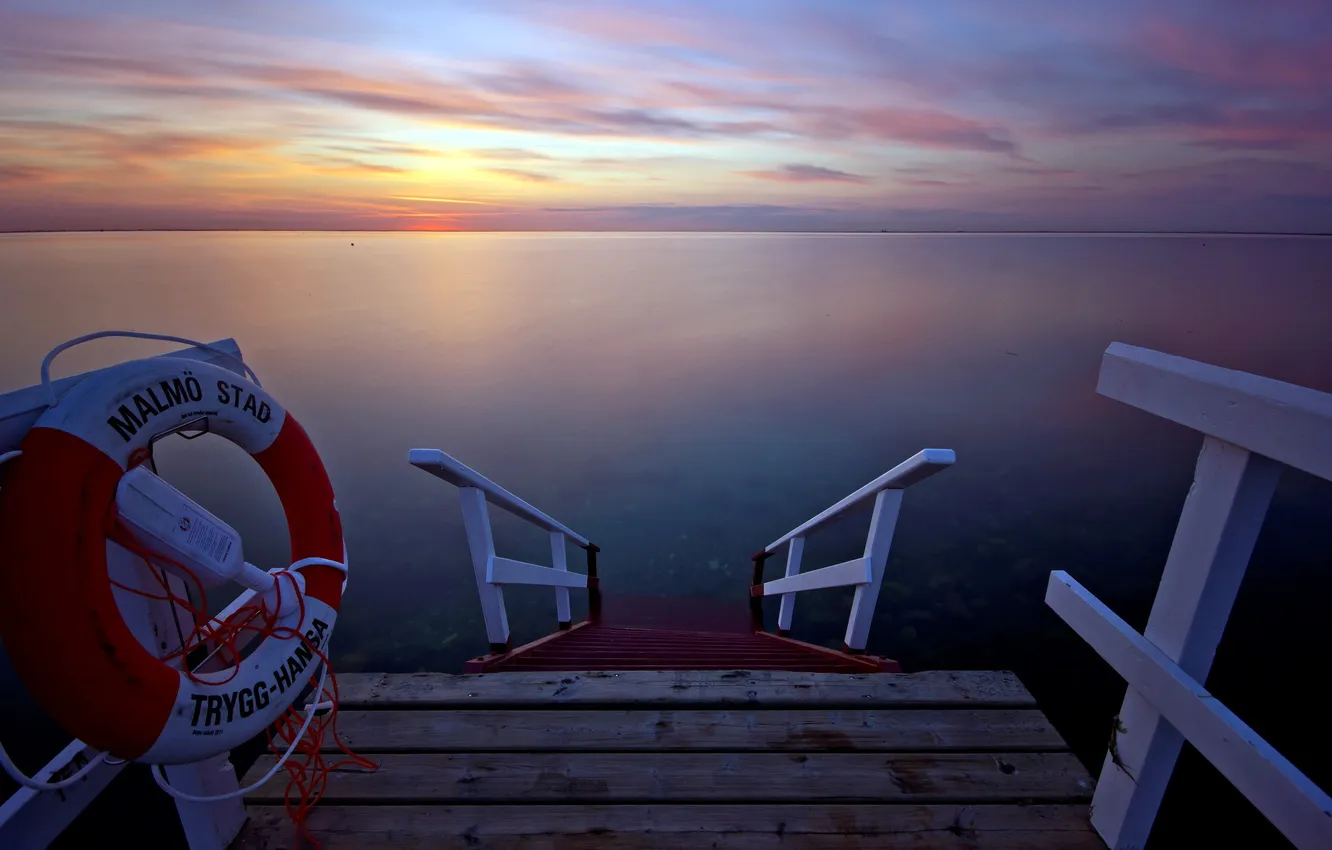 Photo wallpaper sea, landscape, bridge