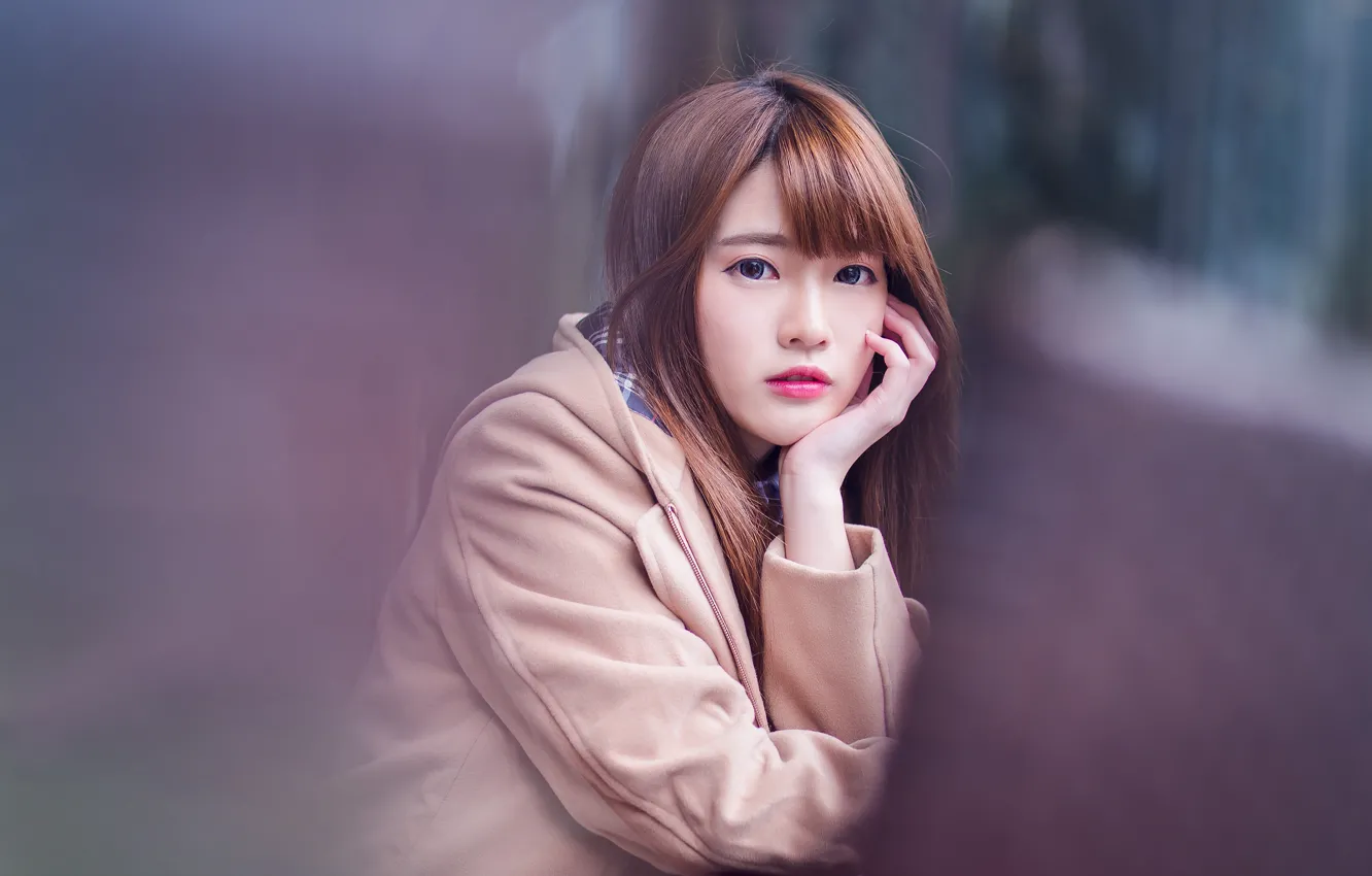 Photo wallpaper look, girl, Asian