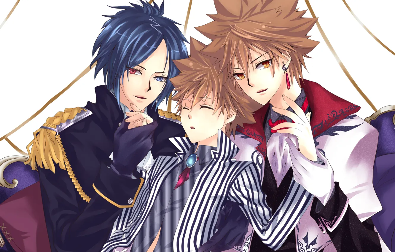 Photo wallpaper anime, guys, mafia, Sawada Tsunayoshi, Rokudou Mukuro, Katekyo Hitman REBORN!