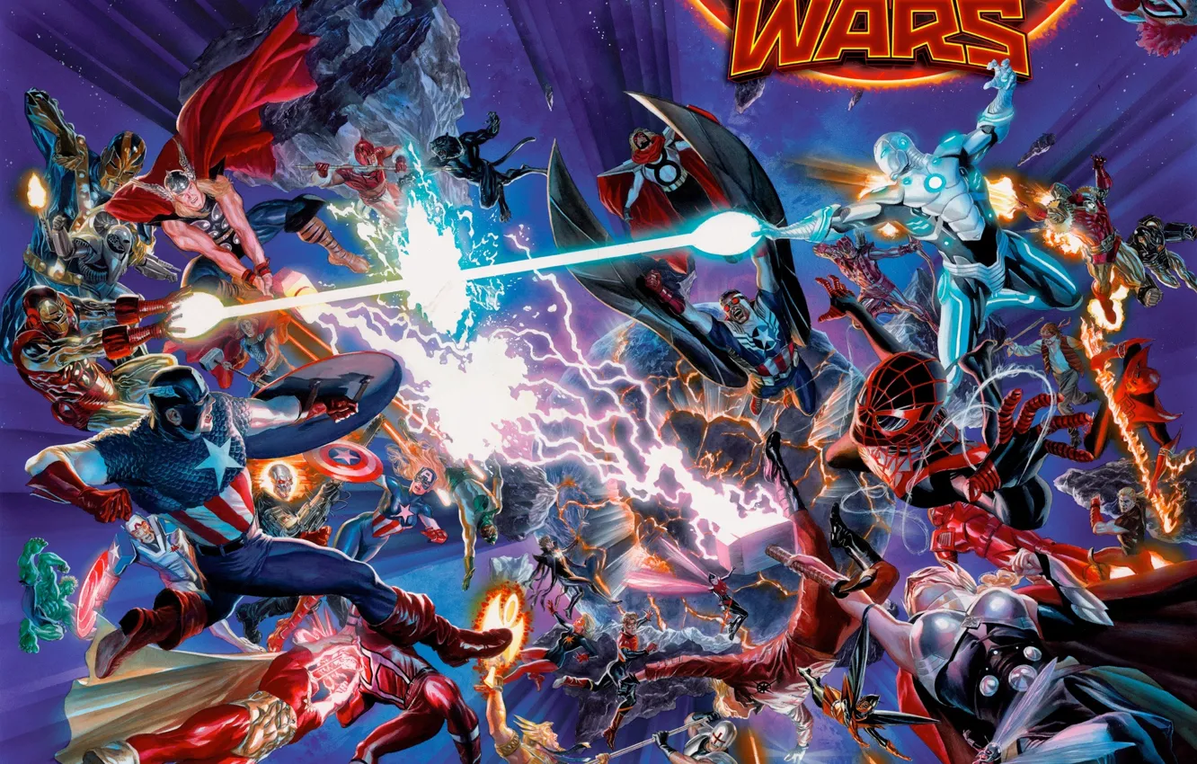 Photo wallpaper Iron Man, Captain America, Avengers, Spider Man