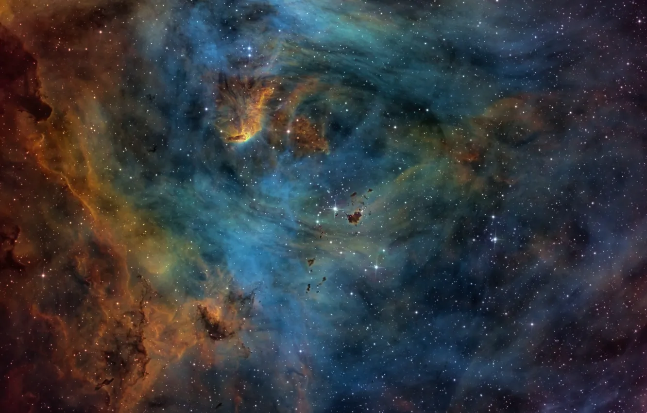 Photo wallpaper space, beauty, nebula, IC 2944, The Heart, Running Chicken Nebula