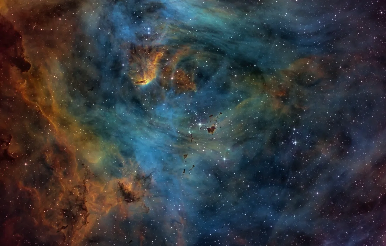 Photo wallpaper space, nebula, beauty, IC 2944, The Heart, Running Chicken Nebula