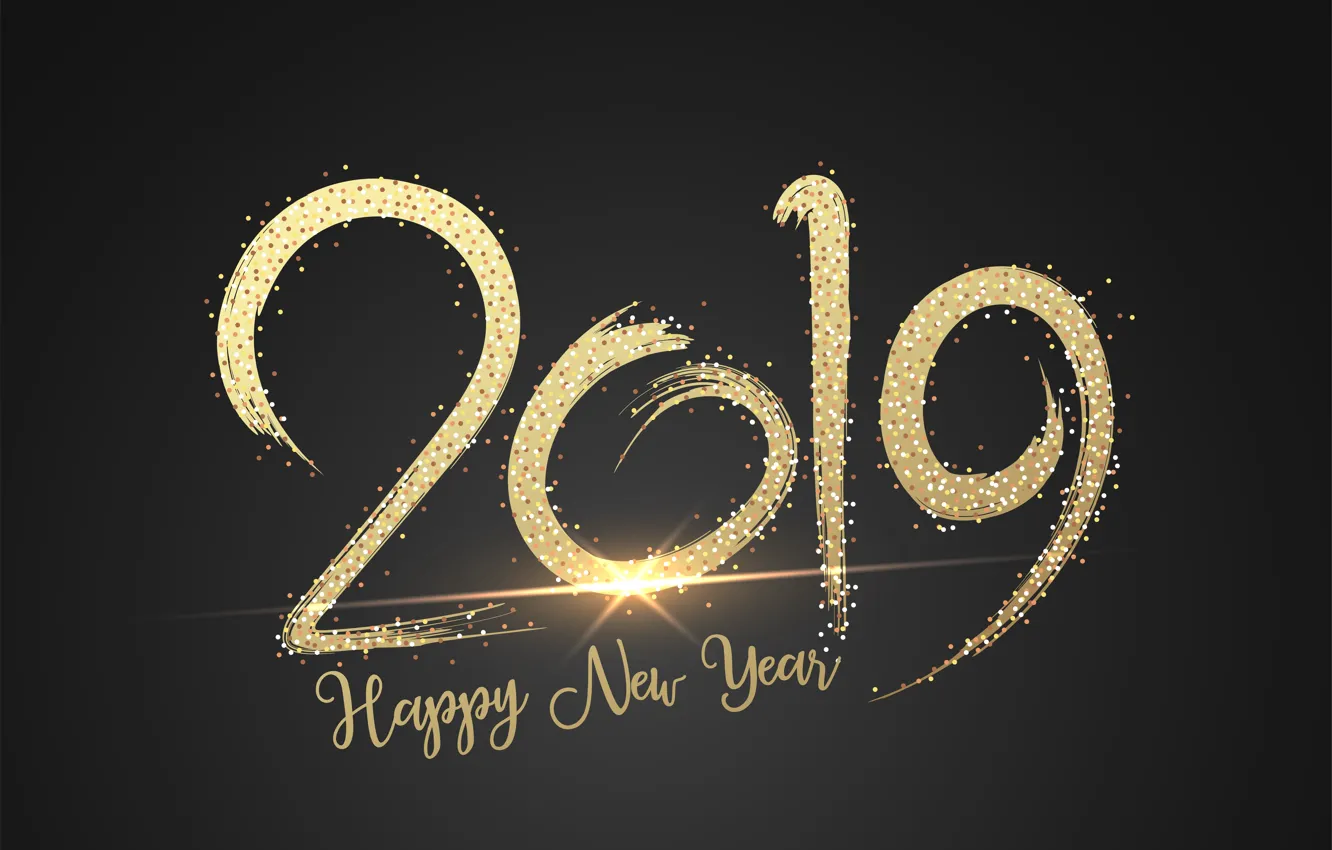 Photo wallpaper gold, New Year, figures, golden, black background, black, background, New Year