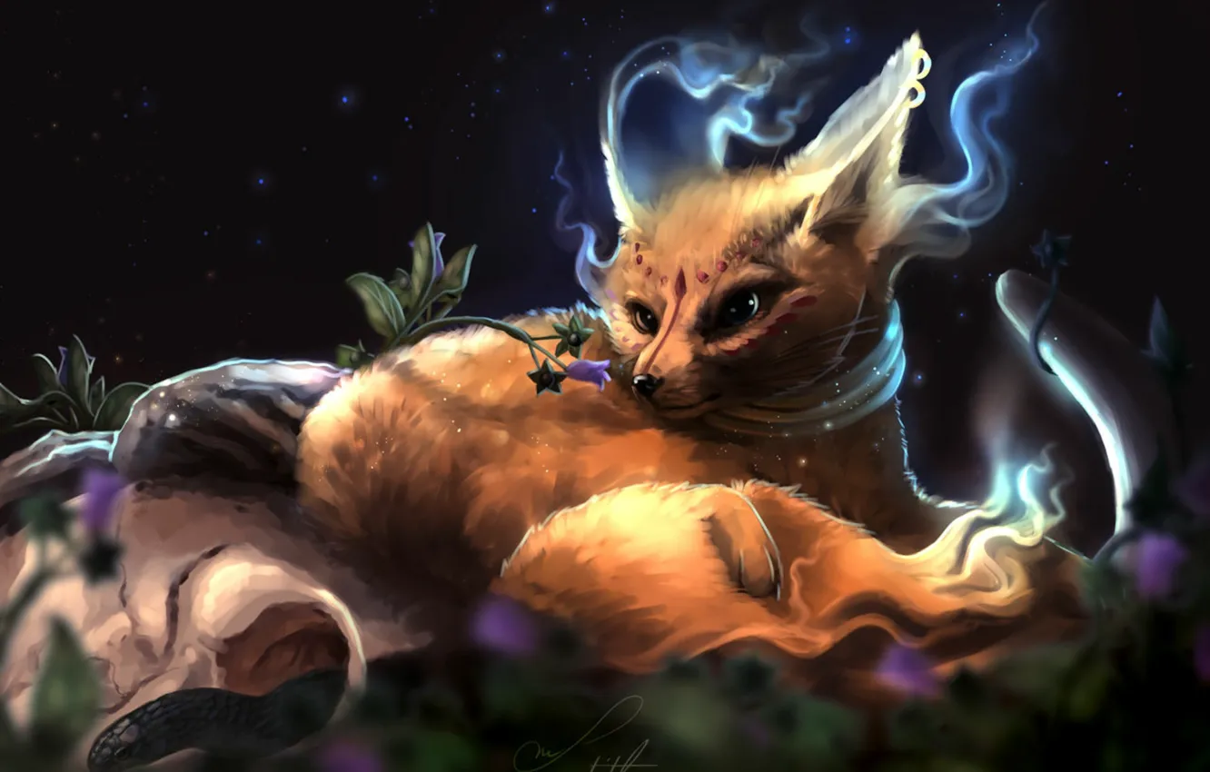 Photo wallpaper snake, Fox, animal