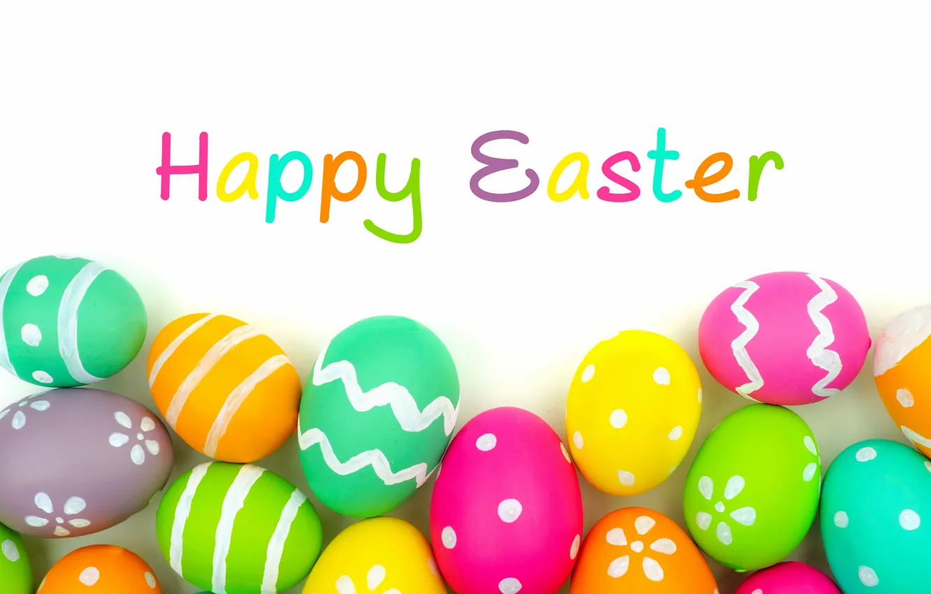 Photo wallpaper colorful, Easter, background, spring, eggs, happy easter, Easter eggs