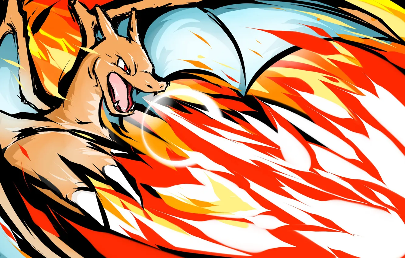 Photo wallpaper fire, dragon, Pokemon, Charizard