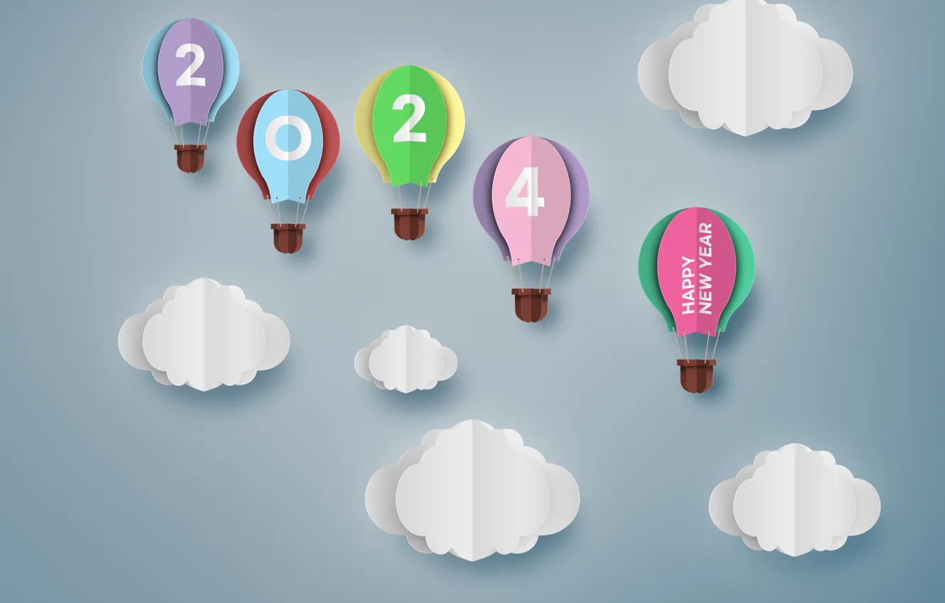 Photo wallpaper happy new year, New Year, 2024, 2024 year