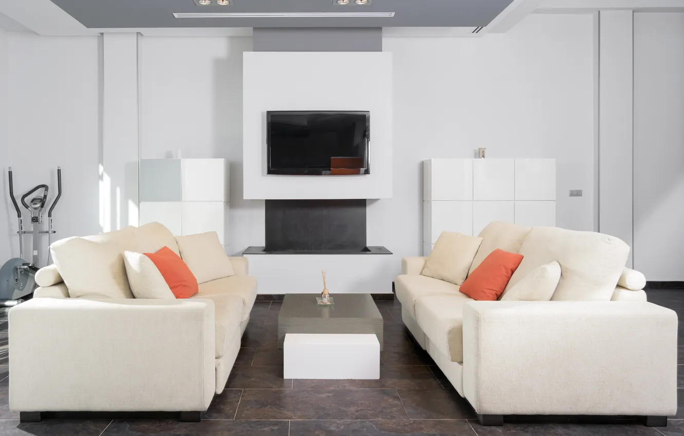 Photo wallpaper colors, living room, sofa