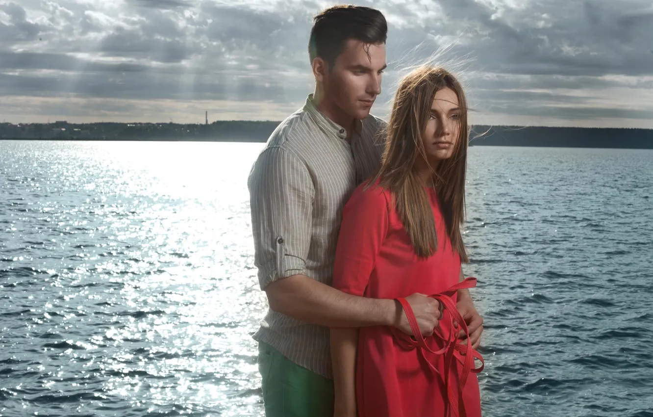 Photo wallpaper nature, pair, guy, girl Anna