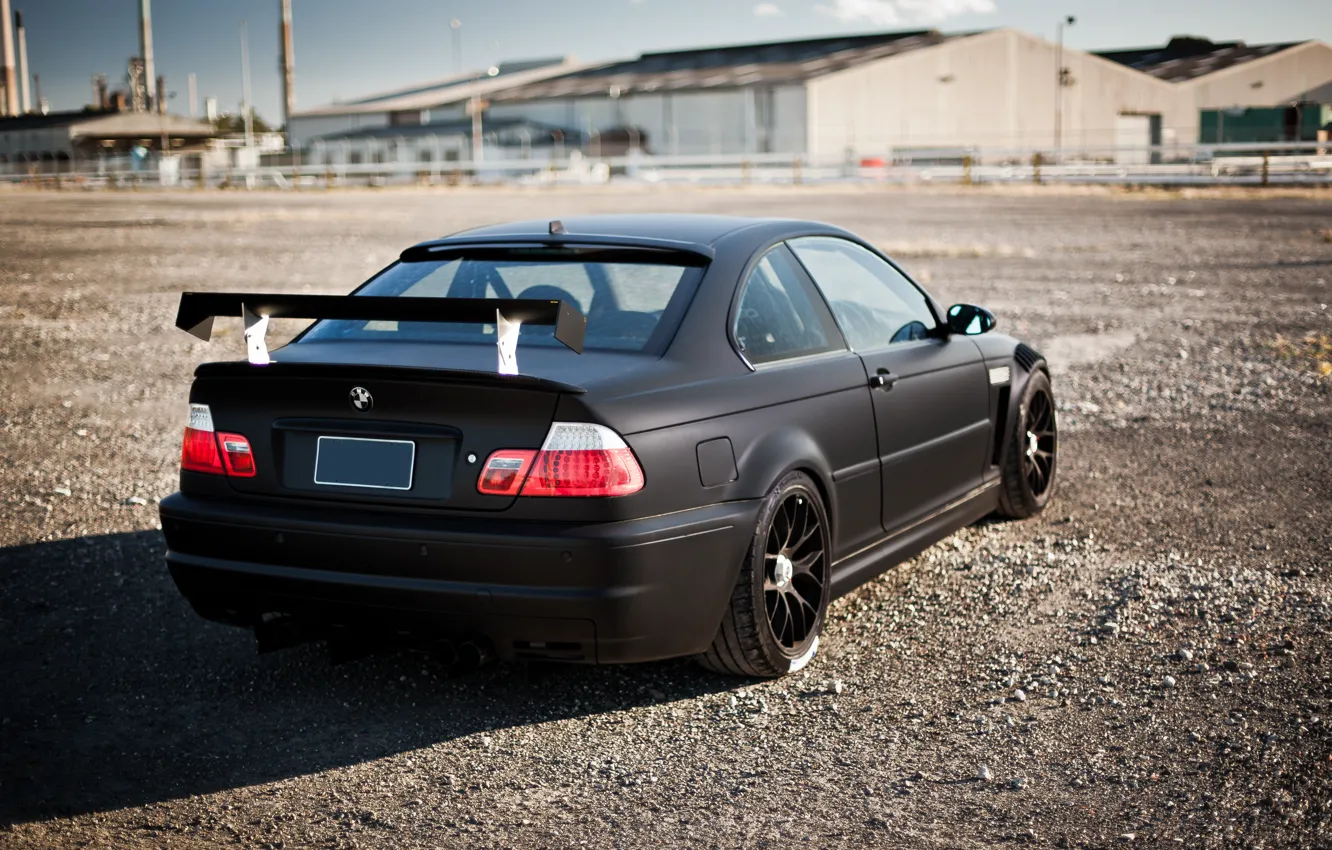 Photo wallpaper black, tuning, BMW, BMW, black, E46