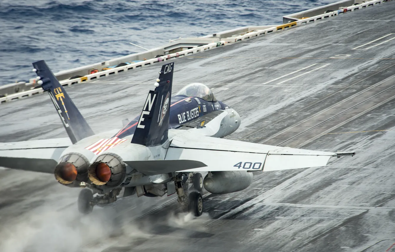 Photo wallpaper the rise, Hornet, carrier-based fighter, FA-18C
