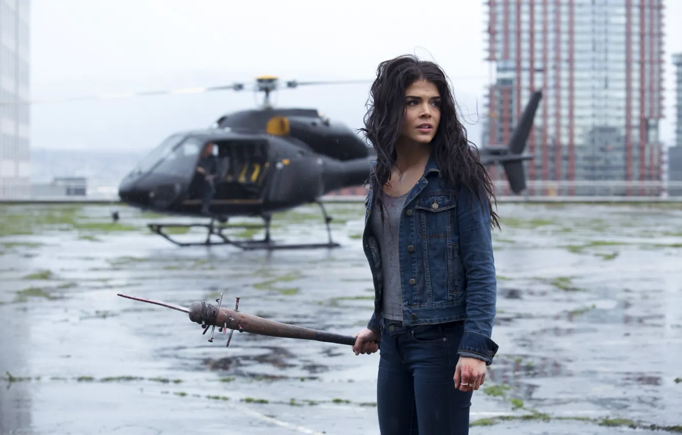Photo wallpaper look, pose, helicopter, bit, Marie Avgeropoulos, Marie Avgeropoulos, Animate dead: the End of the game, …