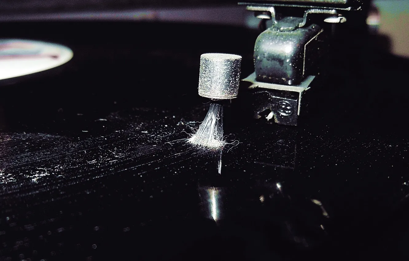 Photo wallpaper black, vinyl, record, just_play_it, never_tired