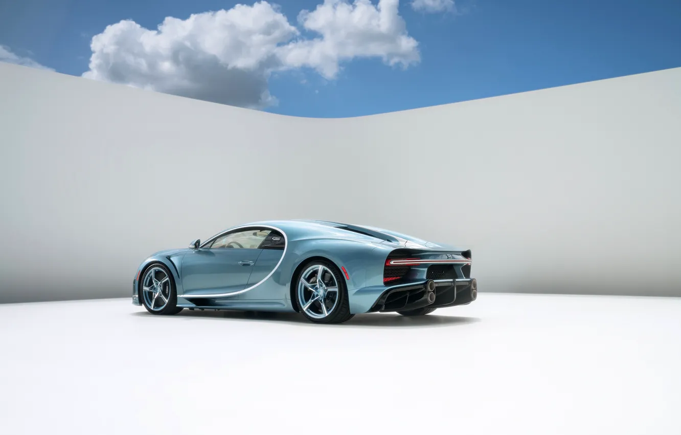 Photo wallpaper car, Bugatti, sky, clouds, Chiron, Bugatti Chiron Super Sport "57 One of One"