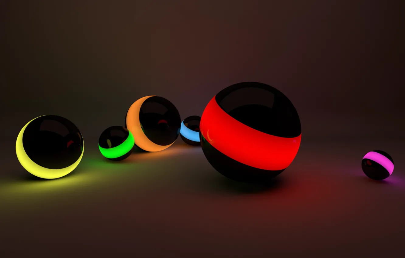 Photo wallpaper rendering, balls, backlight