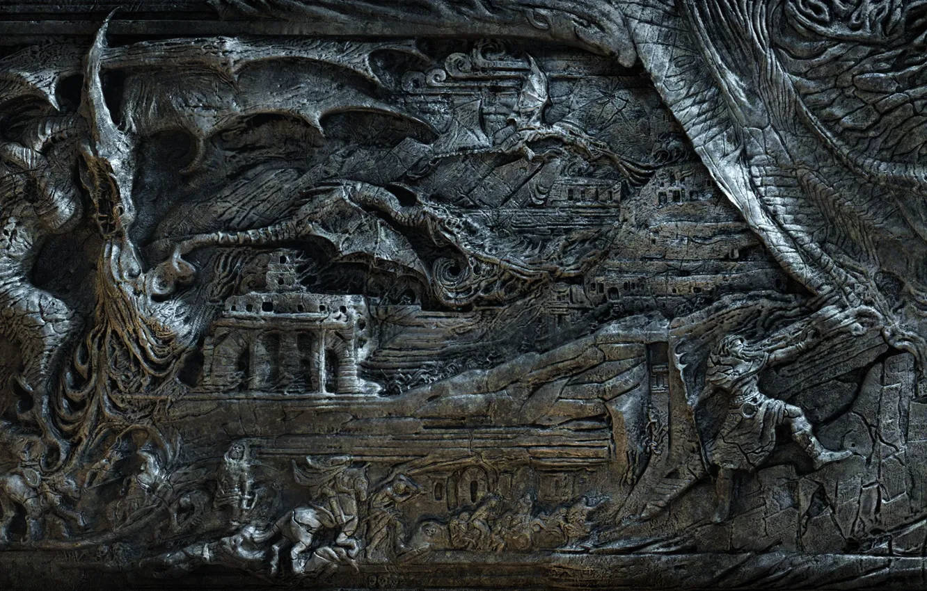 Photo wallpaper dragon, fantasy, MAG, the elder scrolls, skyrim, Skyrim, bas